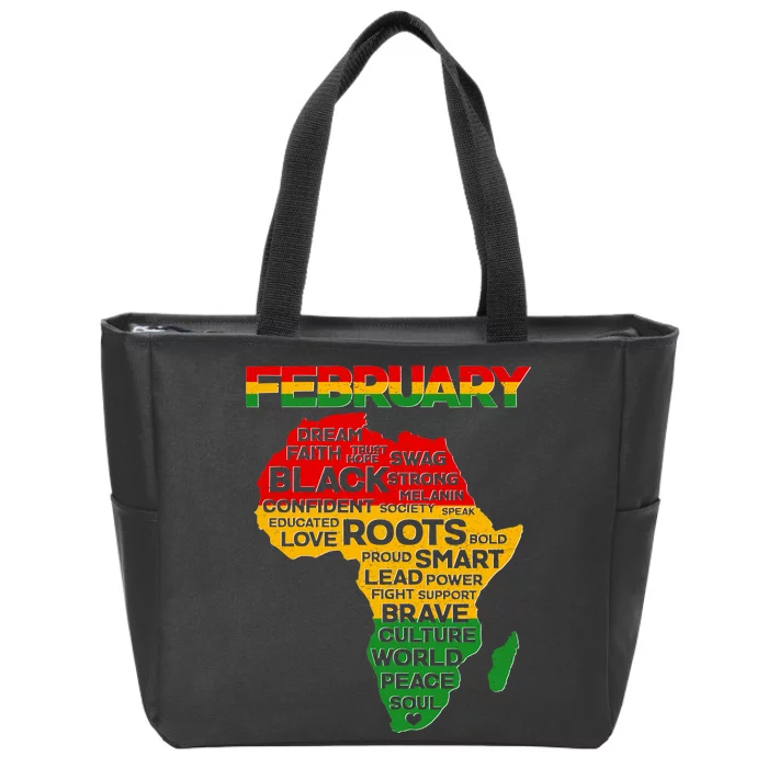 February Africa Black History Month Zip Tote Bag