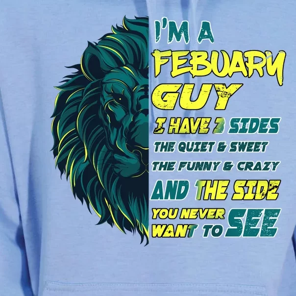 February Birthday Guy Has 3 Sides Sweet Funny Crazy Unisex Surf Hoodie