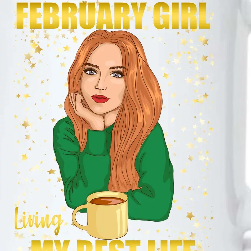 February Girl Living My Best Life Black Color Changing Mug