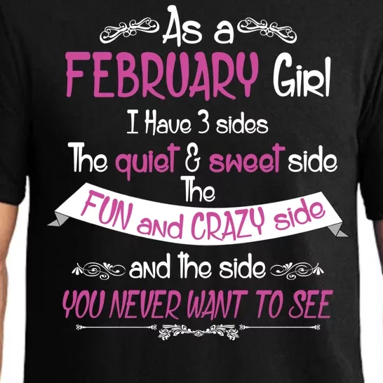 February Girl Sweet But Crazy Funny Birthday Pajama Set