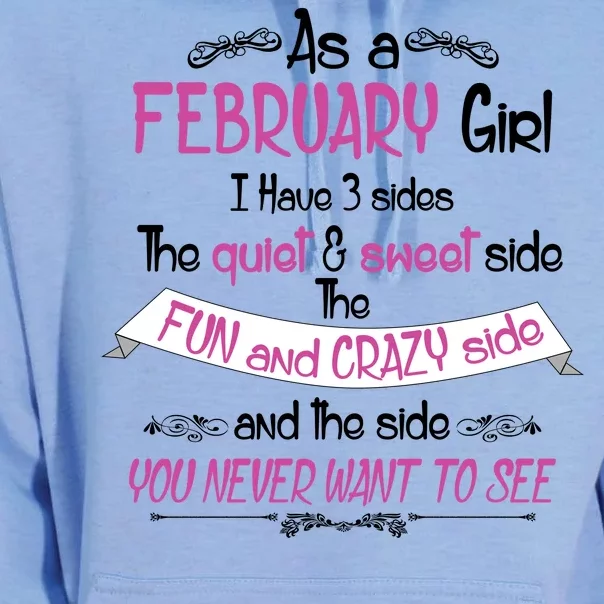 February Girl Sweet But Crazy Funny Birthday Unisex Surf Hoodie