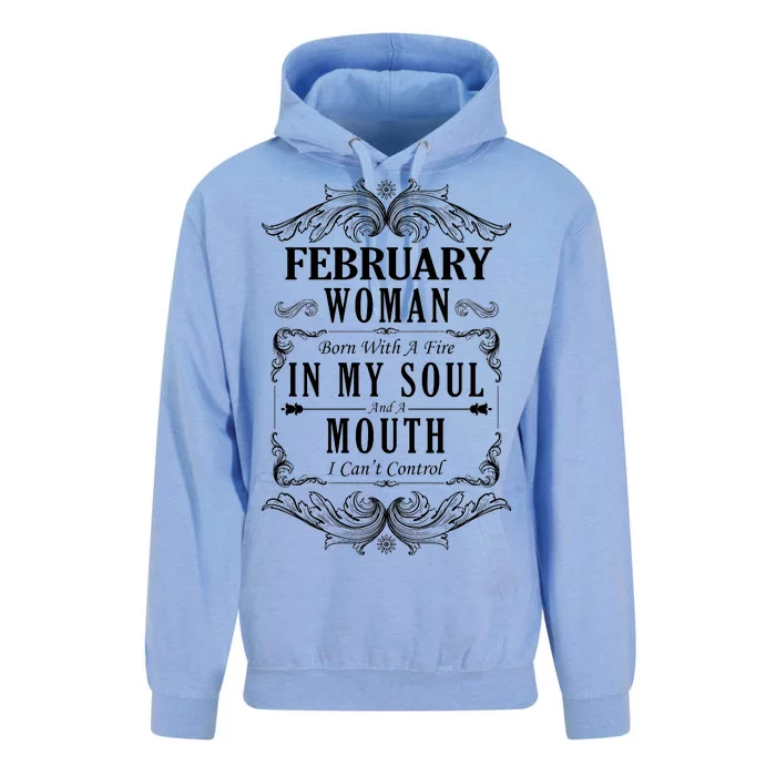 February Woman Funny Birthday Unisex Surf Hoodie