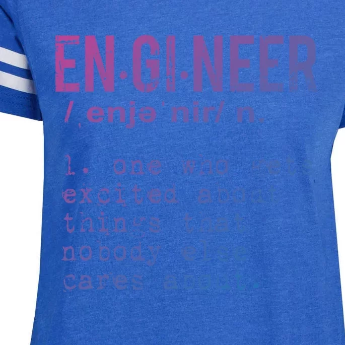 Funny Engineering Cute Gift Engineer Definition Funny Gift Enza Ladies Jersey Football T-Shirt