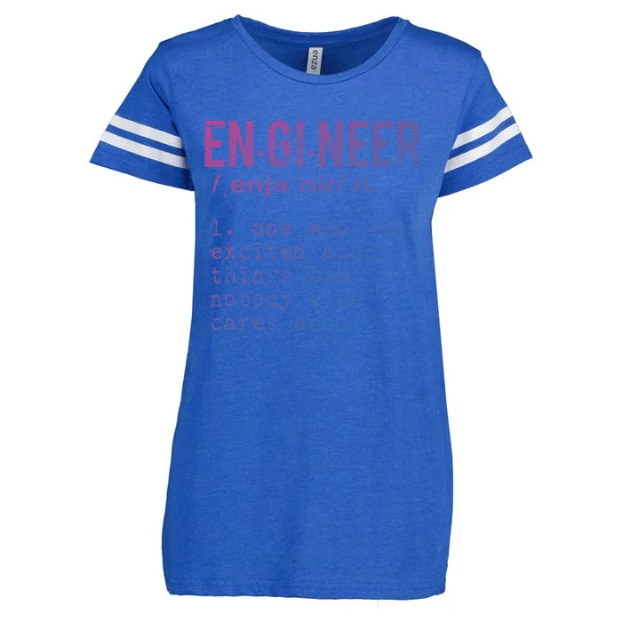 Funny Engineering Cute Gift Engineer Definition Funny Gift Enza Ladies Jersey Football T-Shirt