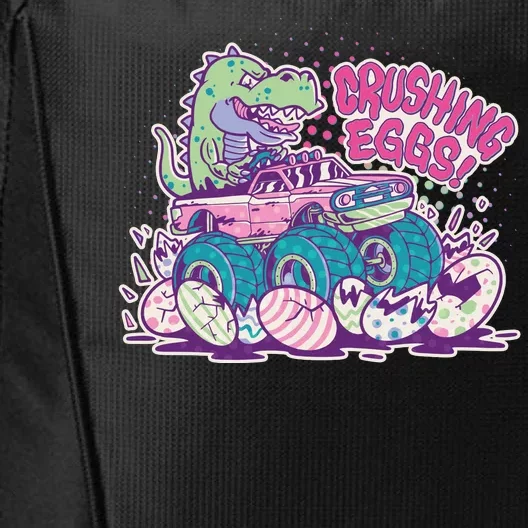 Funny Easter Crushing Eggs TRex Dinosaur Monster Truck City Backpack