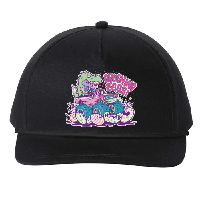 Funny Easter Crushing Eggs TRex Dinosaur Monster Truck Snapback Five-Panel Rope Hat