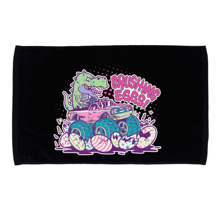 Funny Easter Crushing Eggs TRex Dinosaur Monster Truck Microfiber Hand Towel