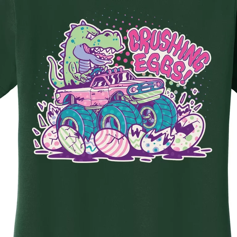 Funny Easter Crushing Eggs TRex Dinosaur Monster Truck Women's T-Shirt