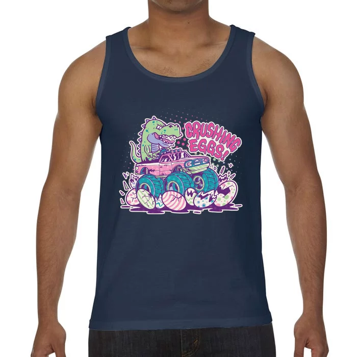 Funny Easter Crushing Eggs TRex Dinosaur Monster Truck Comfort Colors® Tank Top