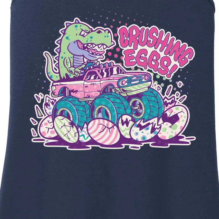 Funny Easter Crushing Eggs TRex Dinosaur Monster Truck Ladies Essential Tank