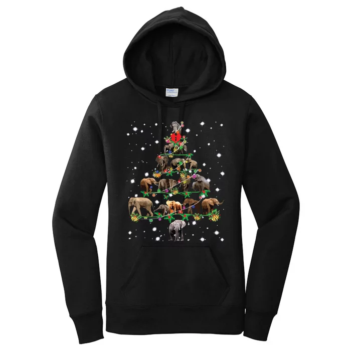 Funny Elephants Christmas Tree Ornament Decor Gift Women's Pullover Hoodie