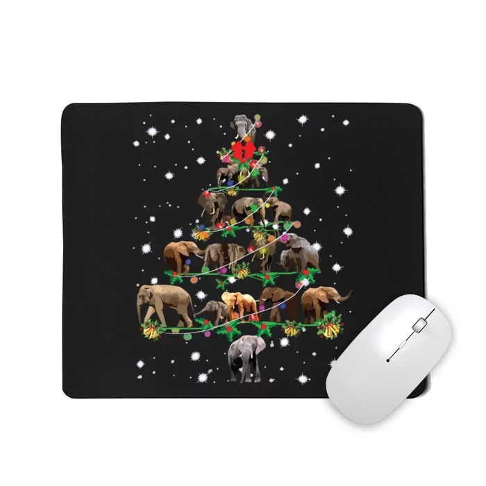 Funny Elephants Christmas Tree Ornament Decor Gift Mousepad