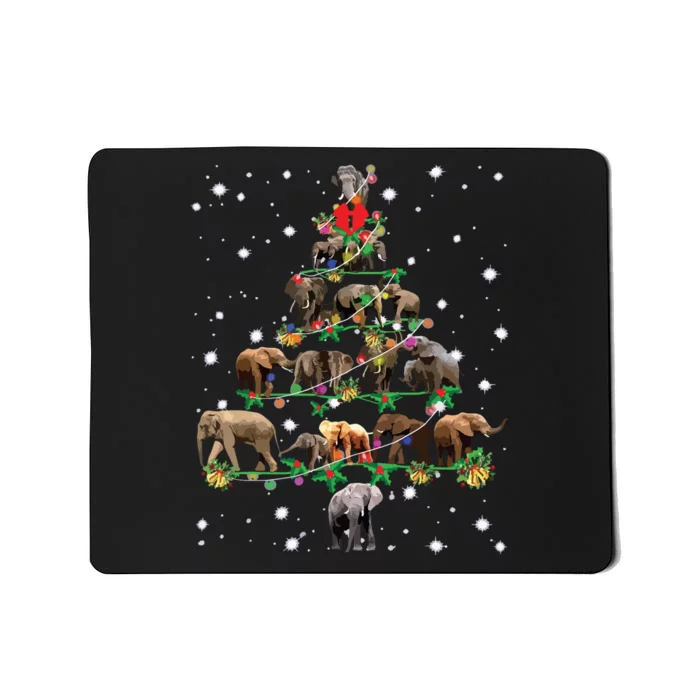 Funny Elephants Christmas Tree Ornament Decor Gift Mousepad