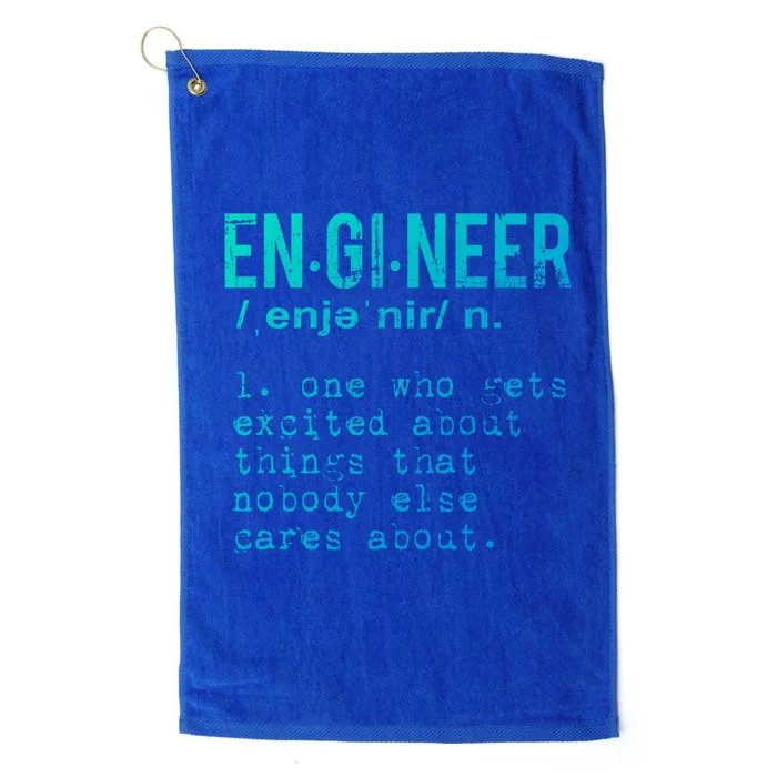 Funny Engineering Cute Gift Engineer Definition Funny Gift Platinum Collection Golf Towel