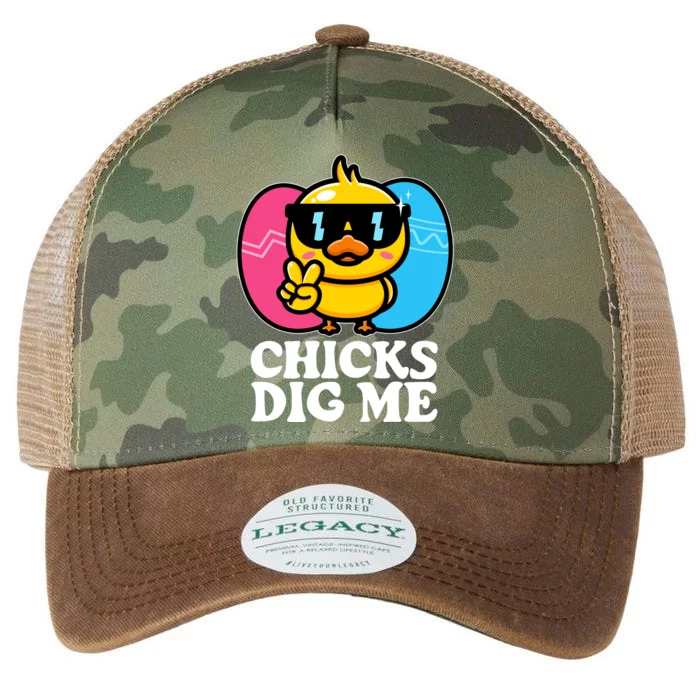 Funny Easter Chicks Dig Me Legacy Tie Dye Trucker Hat