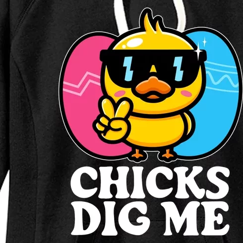 Funny Easter Chicks Dig Me Women's Fleece Hoodie