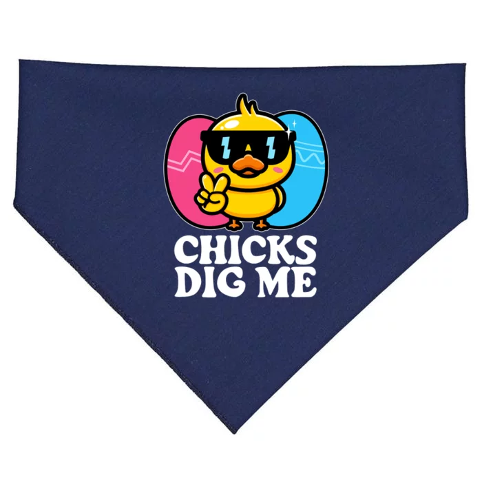 Funny Easter Chicks Dig Me USA-Made Doggie Bandana