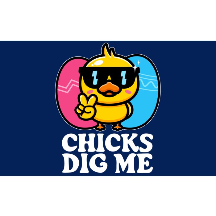 Funny Easter Chicks Dig Me Bumper Sticker