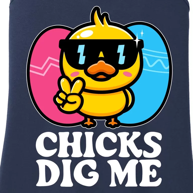 Funny Easter Chicks Dig Me Ladies Essential Tank