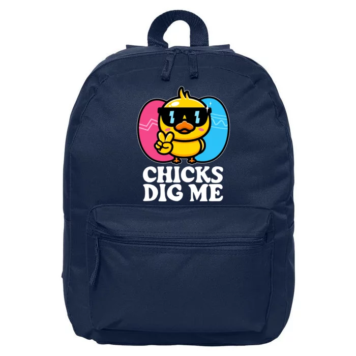 Funny Easter Chicks Dig Me 16 in Basic Backpack