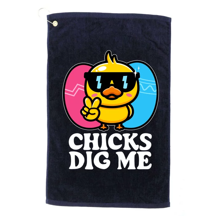 Funny Easter Chicks Dig Me Platinum Collection Golf Towel