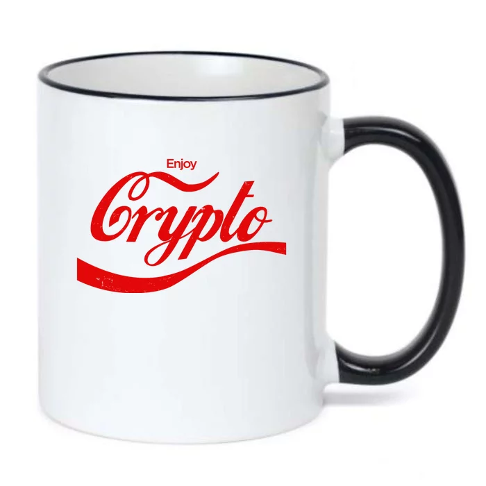 Funny Enjoy Crypto Cola Logo Black Color Changing Mug