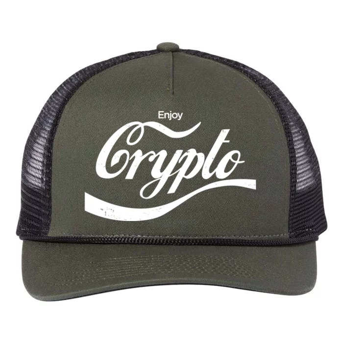 Funny Enjoy Crypto Cola Logo Retro Rope Trucker Hat Cap