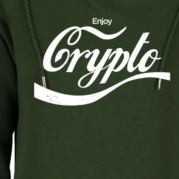 Funny Enjoy Crypto Cola Logo Womens Funnel Neck Pullover Hood