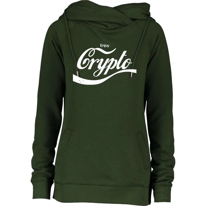 Funny Enjoy Crypto Cola Logo Womens Funnel Neck Pullover Hood