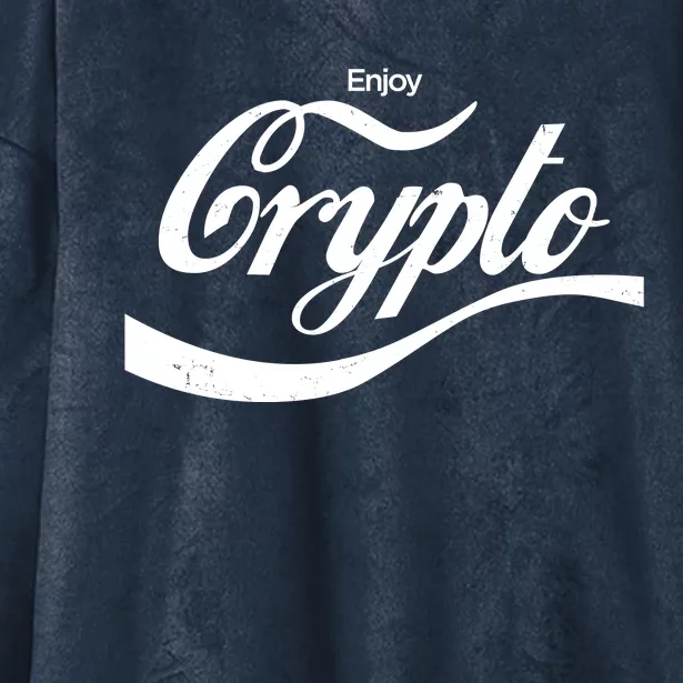 Funny Enjoy Crypto Cola Logo Hooded Wearable Blanket