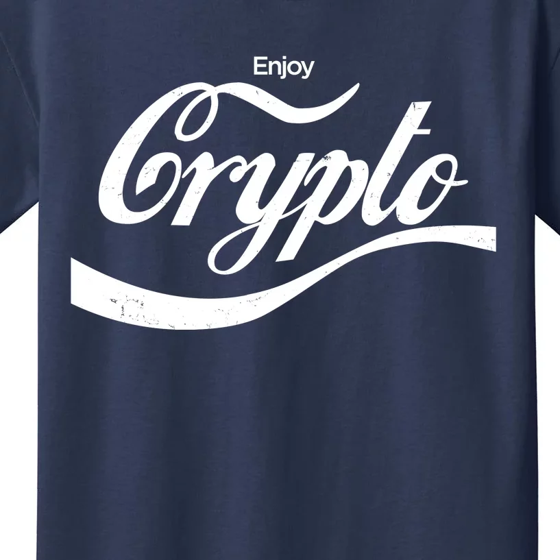 Funny Enjoy Crypto Cola Logo Kids T-Shirt