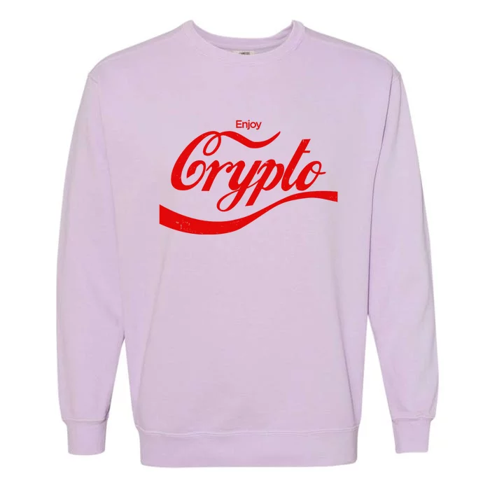 Funny Enjoy Crypto Cola Logo Garment-Dyed Sweatshirt