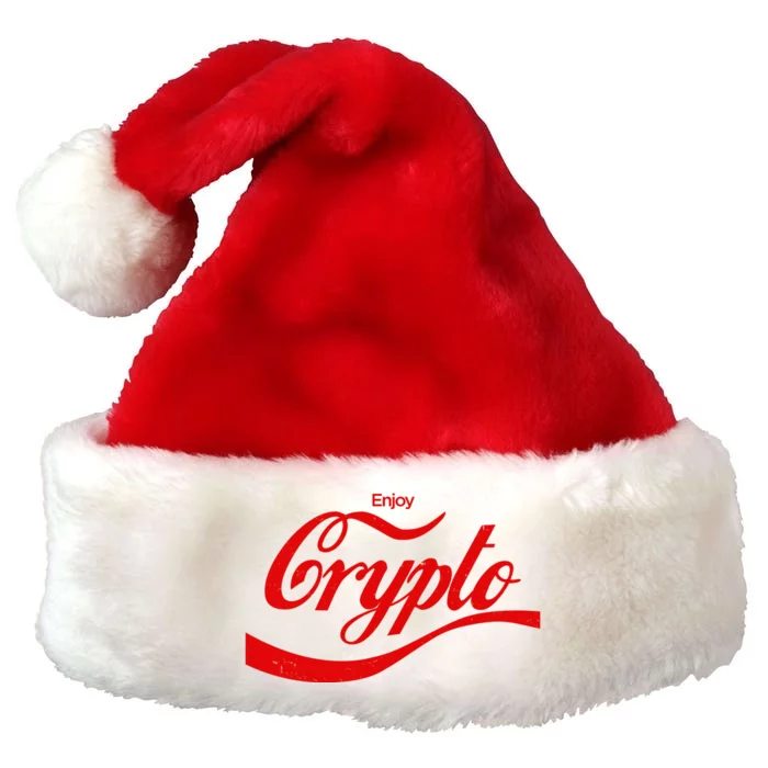 Funny Enjoy Crypto Cola Logo Premium Christmas Santa Hat