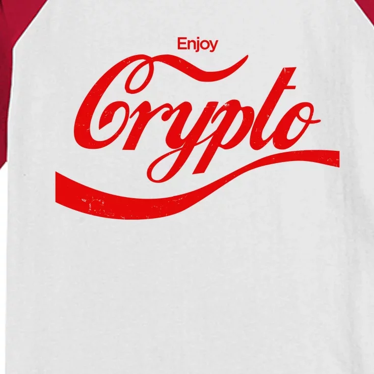 Funny Enjoy Crypto Cola Logo Kids Colorblock Raglan Jersey