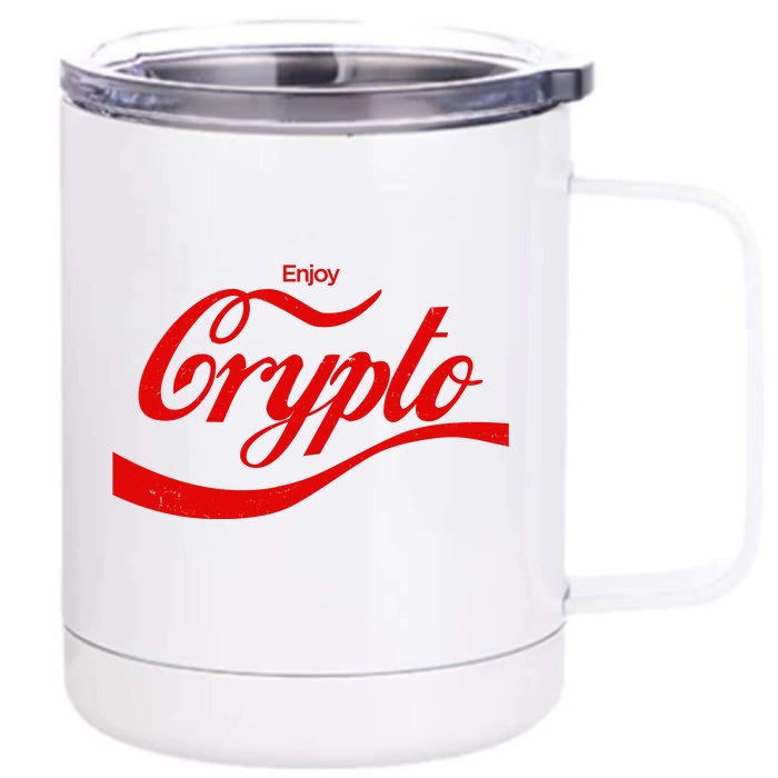 Funny Enjoy Crypto Cola Logo Front & Back 12oz Stainless Steel Tumbler Cup