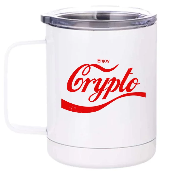 Funny Enjoy Crypto Cola Logo Front & Back 12oz Stainless Steel Tumbler Cup