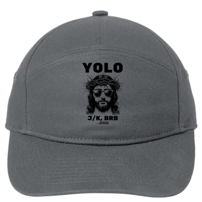 Funny Easter Christian Religious Jk Brb Jesus 7-Panel Snapback Hat