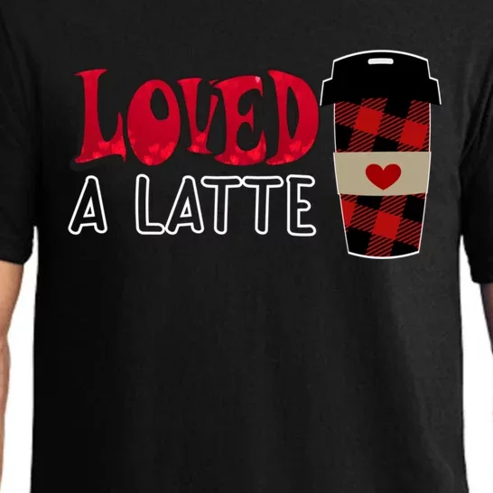 Funny Expresso Coffee Buffalo Plaid Heart Loved A Latte Gift Pajama Set