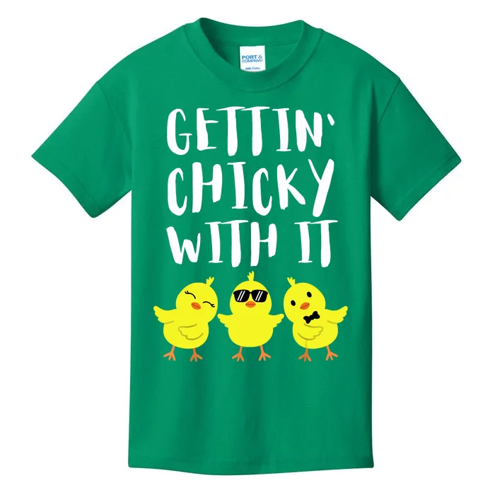 Funny Easter Chick Gettin Chicky With It Men Women Kids T-Shirt