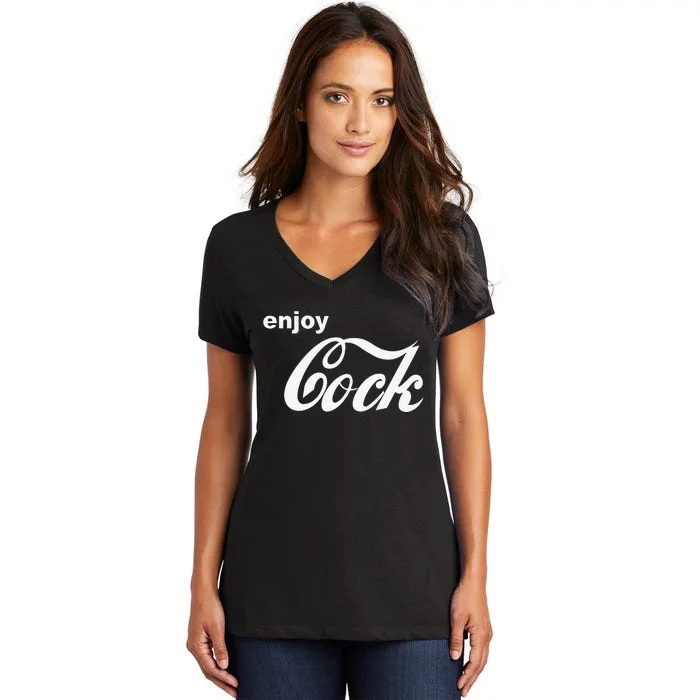 Funny Enjoy Cock Gift Women's V-Neck T-Shirt