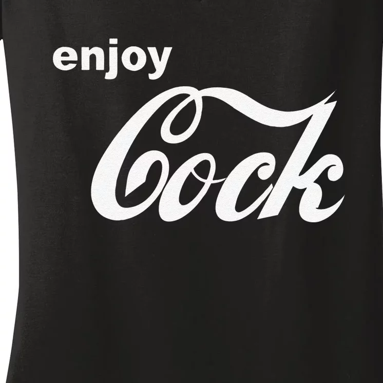 Funny Enjoy Cock Gift Women's V-Neck T-Shirt