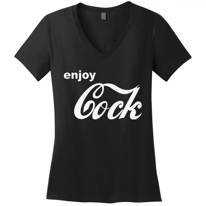 Funny Enjoy Cock Gift Women's V-Neck T-Shirt