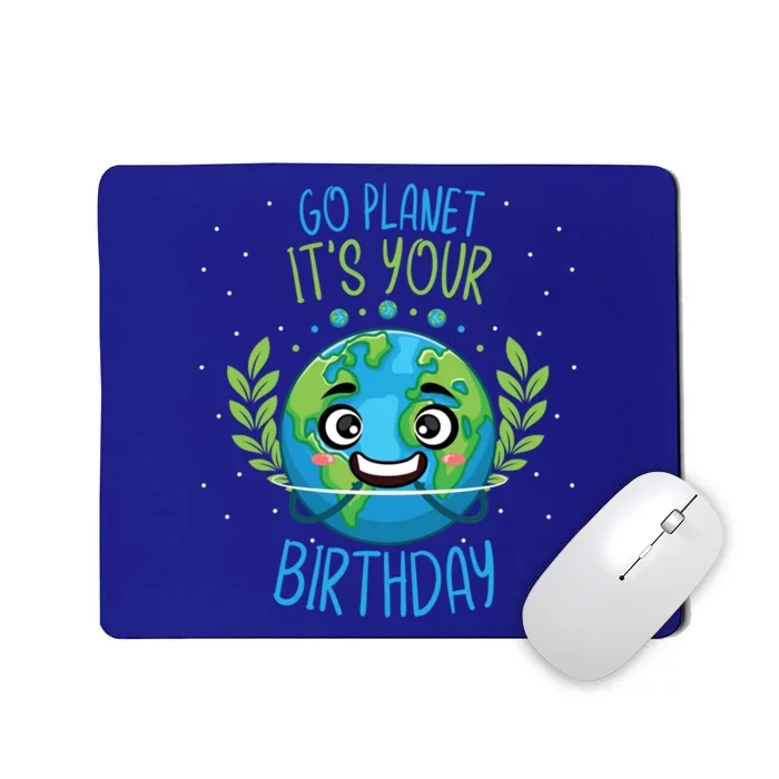 Funny Earth Day Planet Birthday Green Blue World Gift Mousepad