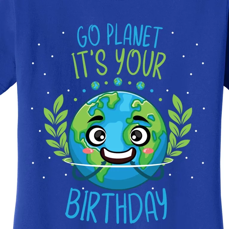 Funny Earth Day Planet Birthday Green Blue World Gift Women's T-Shirt