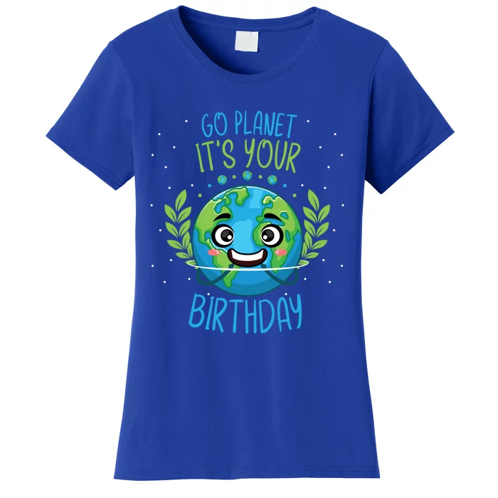 Funny Earth Day Planet Birthday Green Blue World Gift Women's T-Shirt