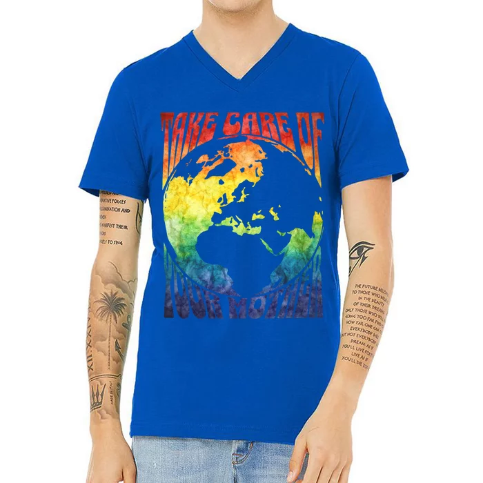 Fun Earth Day Mother's Day Respect The Earth And Your Mother Gift V-Neck T-Shirt