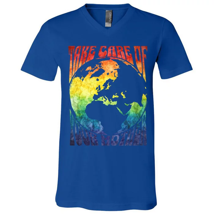 Fun Earth Day Mother's Day Respect The Earth And Your Mother Gift V-Neck T-Shirt