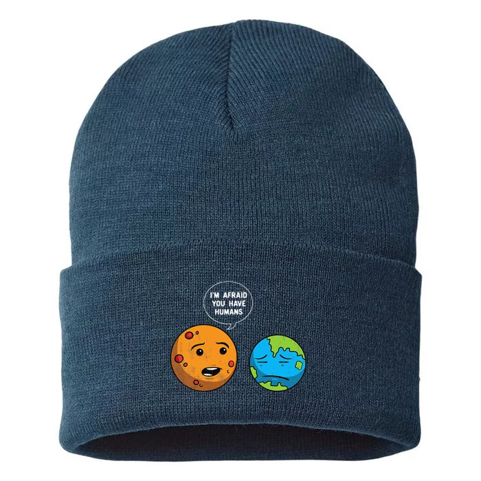 Funny Earth Day Quotes Outfit Gift Climate Change Gift Idea Sustainable Knit Beanie