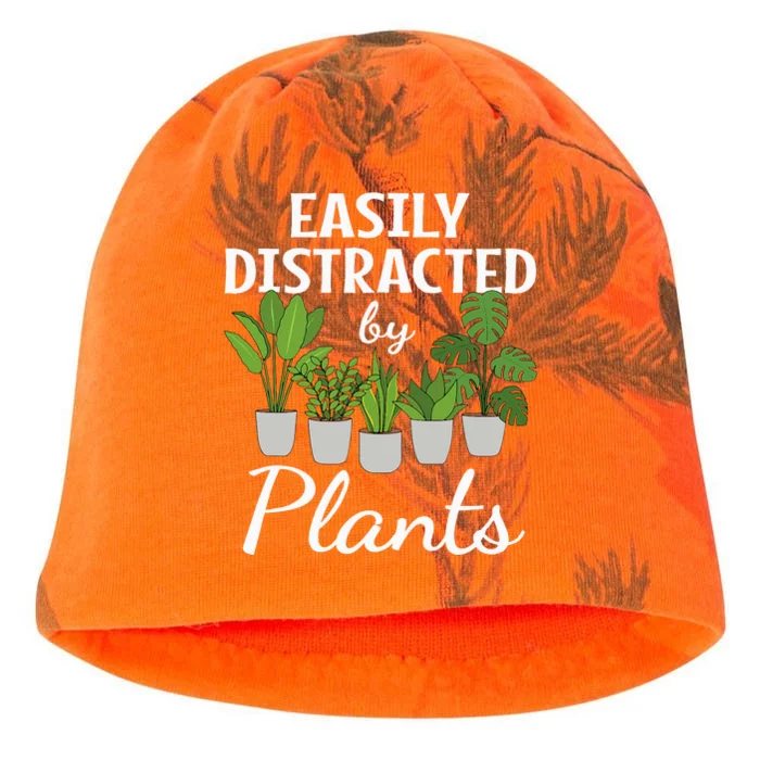 Funny Easily Distracted By Plants Succulent Gardening Garden Kati - Camo Knit Beanie