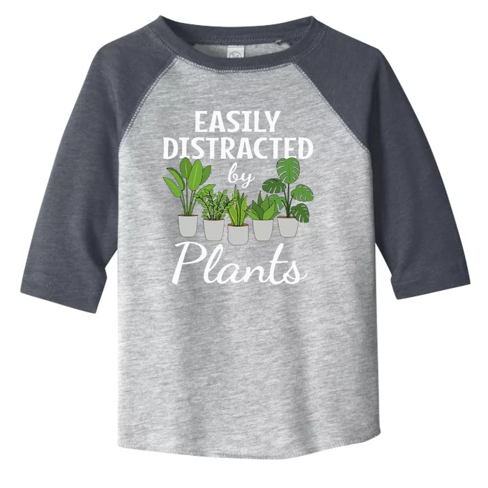 Funny Easily Distracted By Plants Succulent Gardening Garden Toddler Fine Jersey T-Shirt